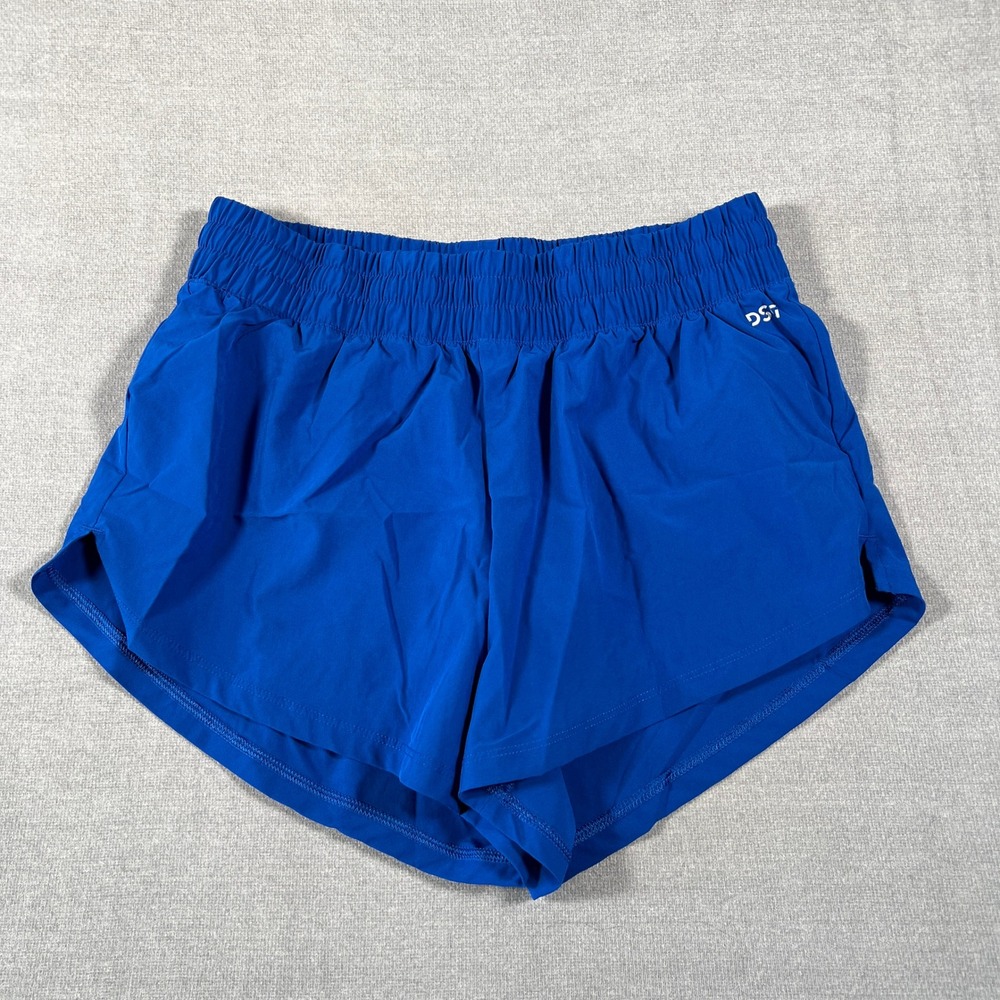 DSG Stride Run High Rise Running Shorts Womens Small Blue Polyester Spandex